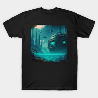 Underwater Cyberpunk City T-Shirt